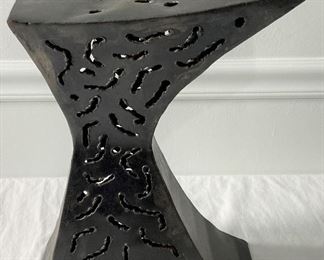 Unusual Handcrafted Metal Art Deco Vase