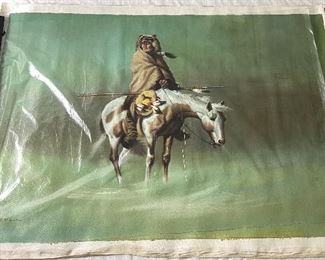 Oil Painting of a Warrior Wrapped in a Blanket