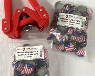 American Flag Bottle Caps and Capper