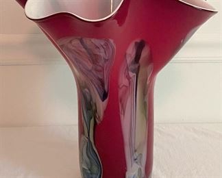 Makora Krosno Polish Hand Blown Cased Glass Vase