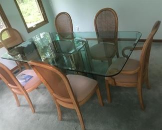 Glass Top Table / 6 Chairs (VERY heavy) $ 380.00