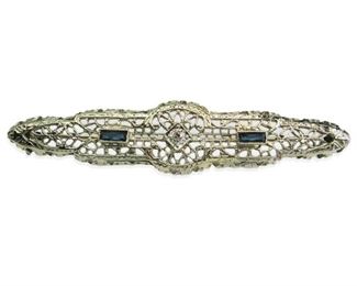 Gorgeous Vintage Diamond Brooch in 14kt White Gold