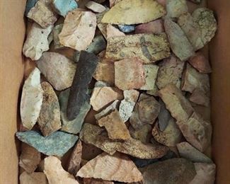 arrowheads and stone pieces