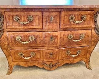 $800  Annibale Colombo Bombay chest  with marble top.  35" H, 49" W, 20.5" D. 