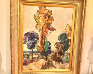 $550  Grace Whitehead Phillips (Pennsylvania, 20th century) oil on canvas, signed lower right.  33" H x 26" W