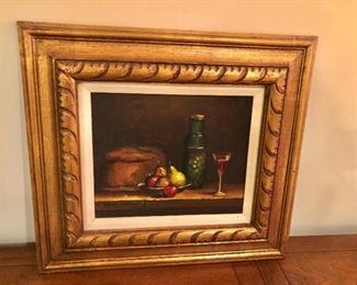 $150  Robert Phillips signed still life, oil on canvas, signed lower left,  18" H x 20" W.