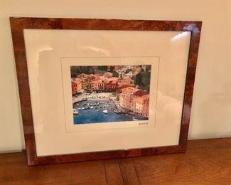 $70  Martin Roberts signed  Italy scene, embellished photograph.  18" H x 22" W. 