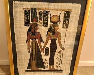$160   Egypt Papyrus framed 43" H x 33" W. 