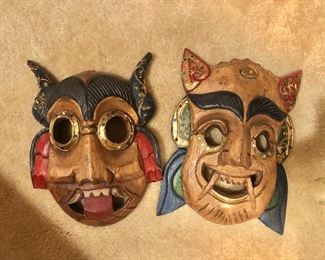 $40 each.   Wood masks Each 10" H, 8" W. 
