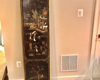 $295 Large Lacquer carved rectangular screen 