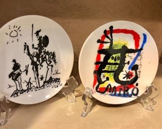 $20 each Miro , Dali small plates on stands