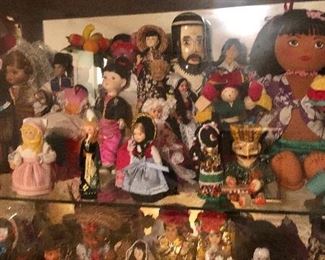 Detail of doll collection 