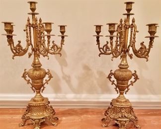 $395 - Pair of  vintage candelabras 23.5" H by 12" W