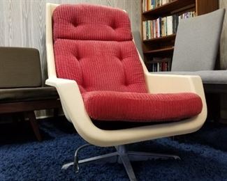 Molded Plastic Modern Chair with Cushions