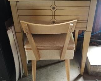 Super Cute MCM Sewing Cabinet and Chair. Includes Sewing Machine.