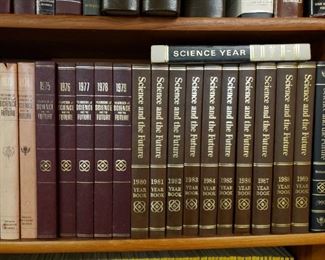 Several Series Reference Books including Encylopedias, Rare Science Annuals, and Dictionaries