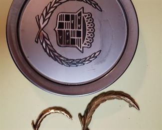 Vintage Cadillac Emblems and Hubcap