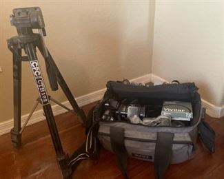 Minolta camera with accessories