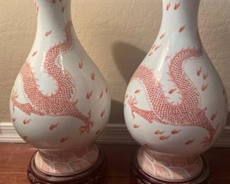 Two matching vases