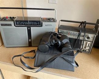 Vintage Panasonic Stereo and Radio Tasco Binoculars