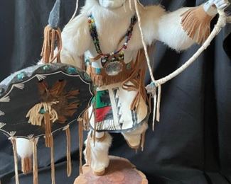 White Buffalo Warrior Kachina doll
