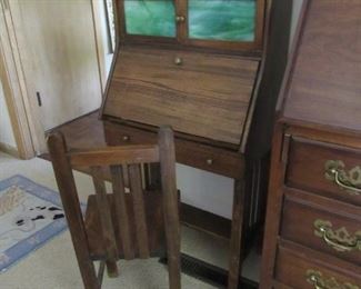 1920's child's secretary with matching chair