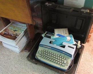 Vintage Smith-Corona typewriter with locking case