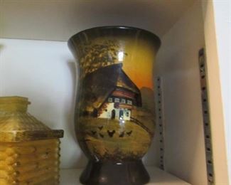 Antique German hand painted vase