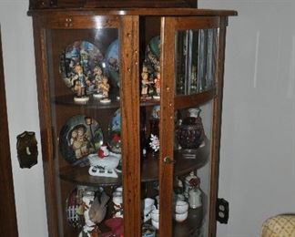 Antique curved glass china cabinet