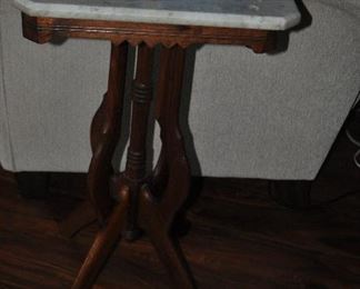 Small rectangle marble top side table