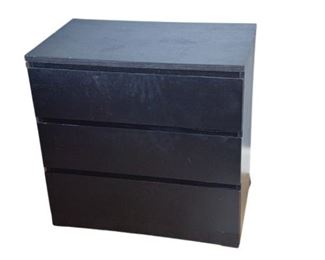 6. Three 3 Drawer Black Dresser