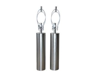 53. Pair Of Modern Cylindrical Metal Lamps