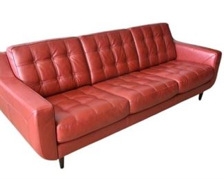 68. Red Mid Century Style Sofa