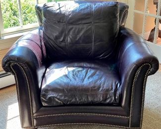 Bradington Young leather club chair with nailhead trim