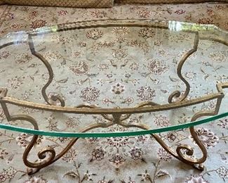 Brass & glass coffee table