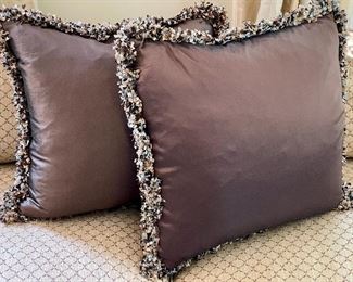 (2) Down Pillows with Fringe