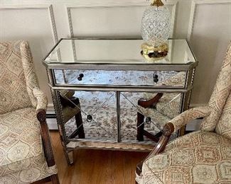 Mirrored Accent Chest with Drawer