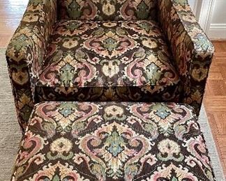 Upholstered Armchair & Ottoman