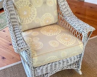 Wicker Rocking Chair with Cushions