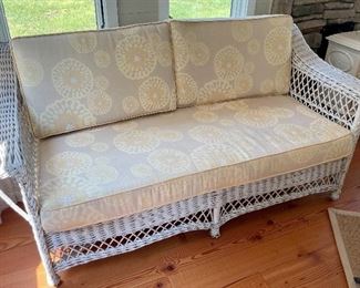Wicker Sofa with Cushions