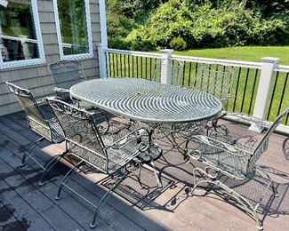 Wrought Iron Patio Table & 6 Chairs