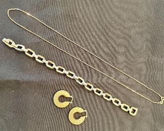 14K Gold Hoop Earrings                                                                          14K Gold Link Bracelet                                                                            14K Gold Necklace