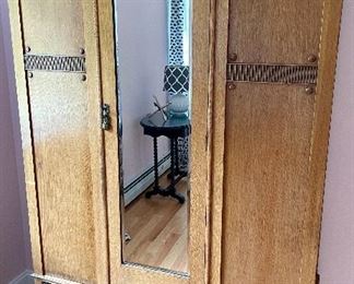 Vintage Oak Armoire with Drawer