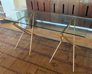 $750 Easel saw horse desk glass top (pic 1 )