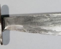 US M-1910 Bolo Knife Marked SA (Springfield Armory) 1912 With Army Ordnance Ball & Flame, Wood Scabbard With Canvas Cover, Lock Button Still Operates