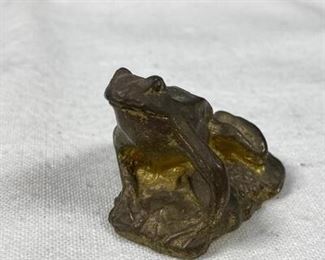 Brass Frog Toad Figurine