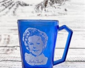 Shirley temple blue glass cup