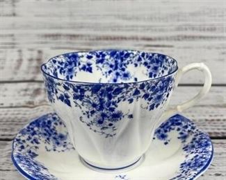 Royal Albert Dainty Blue flower design tea cup and plate duo