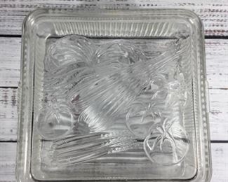 Vintage Glass Casserole Vegetable Dish with Lid