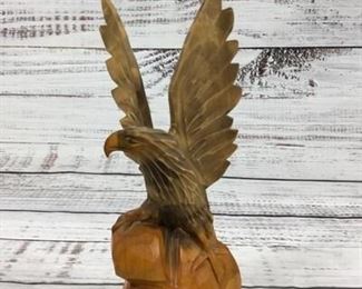 Wooden Carved Eagle Figurine